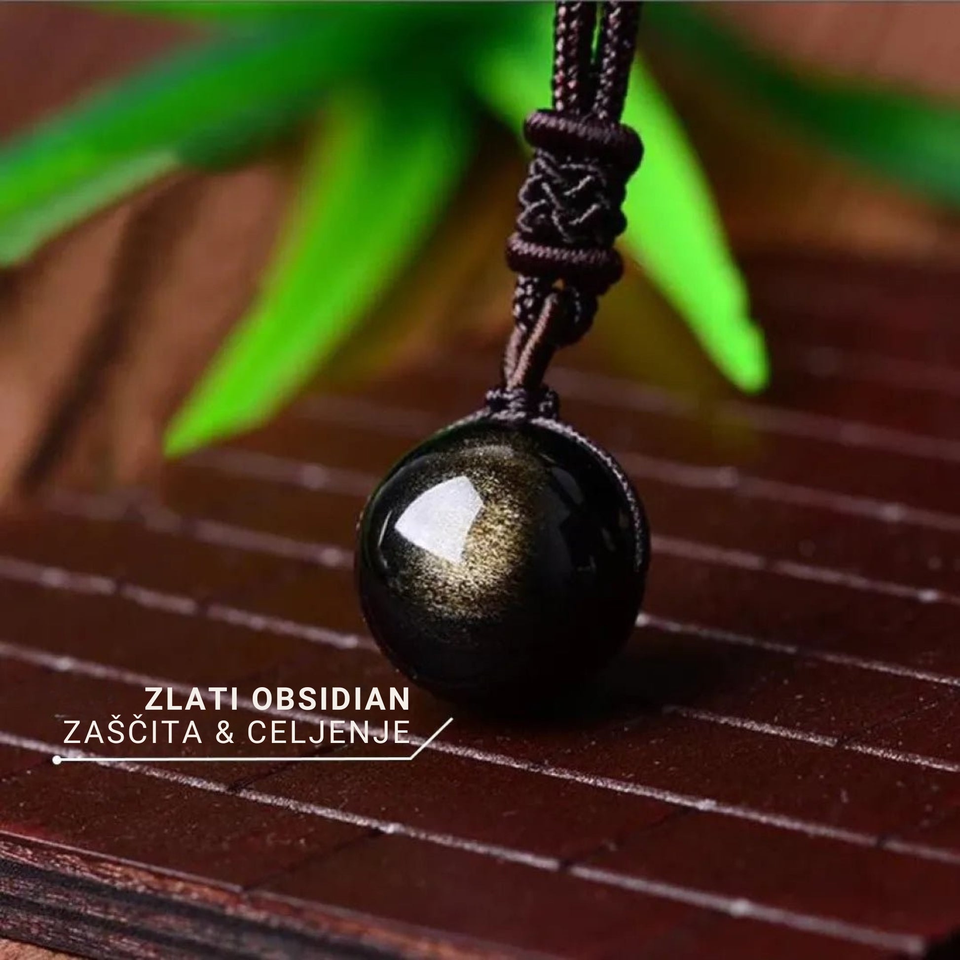Obesek iz zlatega obsidiana